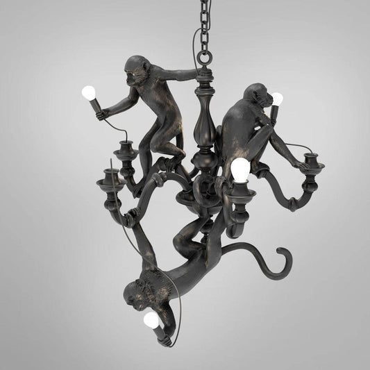 Elegant Monkey Chandelier - Adjustable Height, Energy-Efficient Lighti