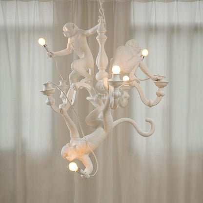 Elegant Monkey Chandelier - Adjustable Height, Energy-Efficient Lighti