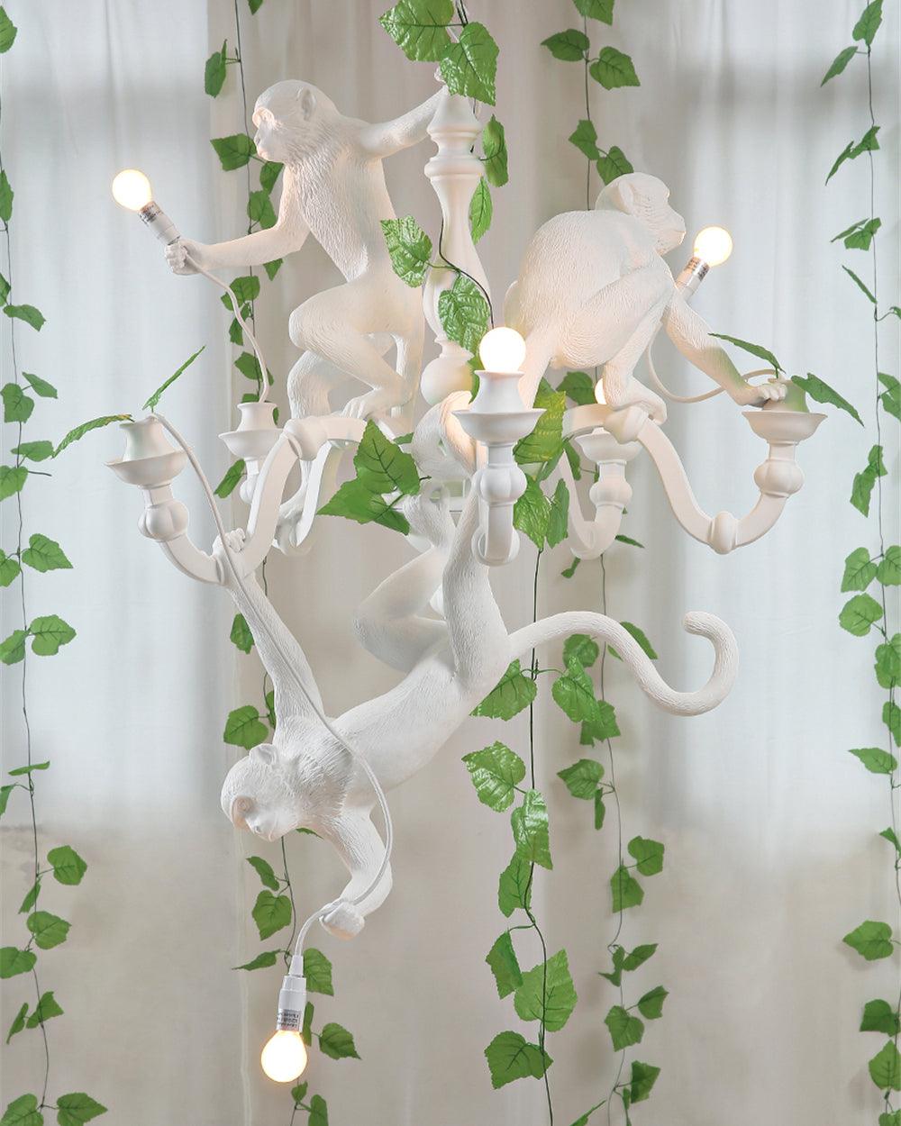 Elegant Monkey Chandelier - Adjustable Height, Energy-Efficient Lighti