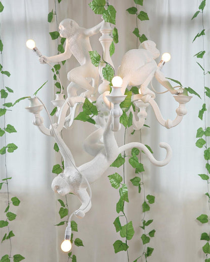 Elegant Monkey Chandelier - Adjustable Height, Energy-Efficient Lighti