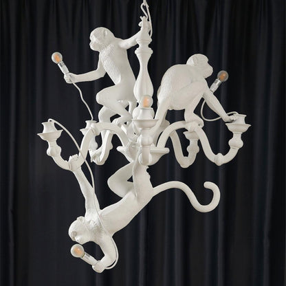 Elegant Monkey Chandelier - Adjustable Height, Energy-Efficient Lighti