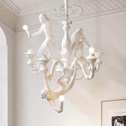 Elegant Monkey Chandelier - Adjustable Height, Energy-Efficient Lighti