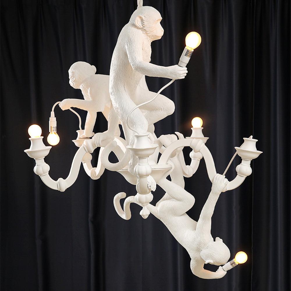 Elegant Monkey Chandelier - Adjustable Height, Energy-Efficient Lighti