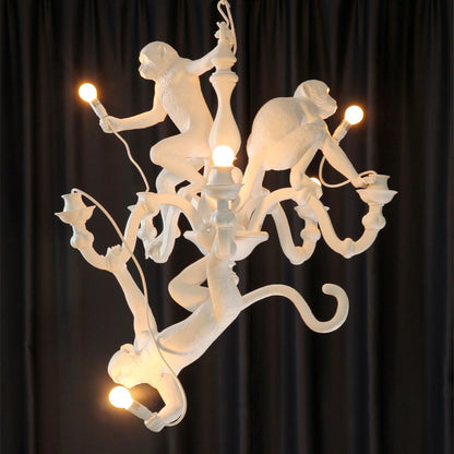 Elegant Monkey Chandelier - Adjustable Height, Energy-Efficient Lighti