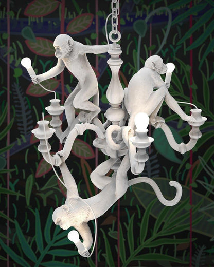 Elegant Monkey Chandelier - Adjustable Height, Energy-Efficient Lighti