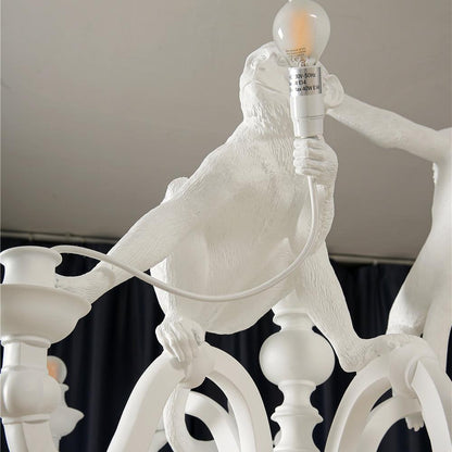 Elegant Monkey Chandelier - Adjustable Height, Energy-Efficient Lighti