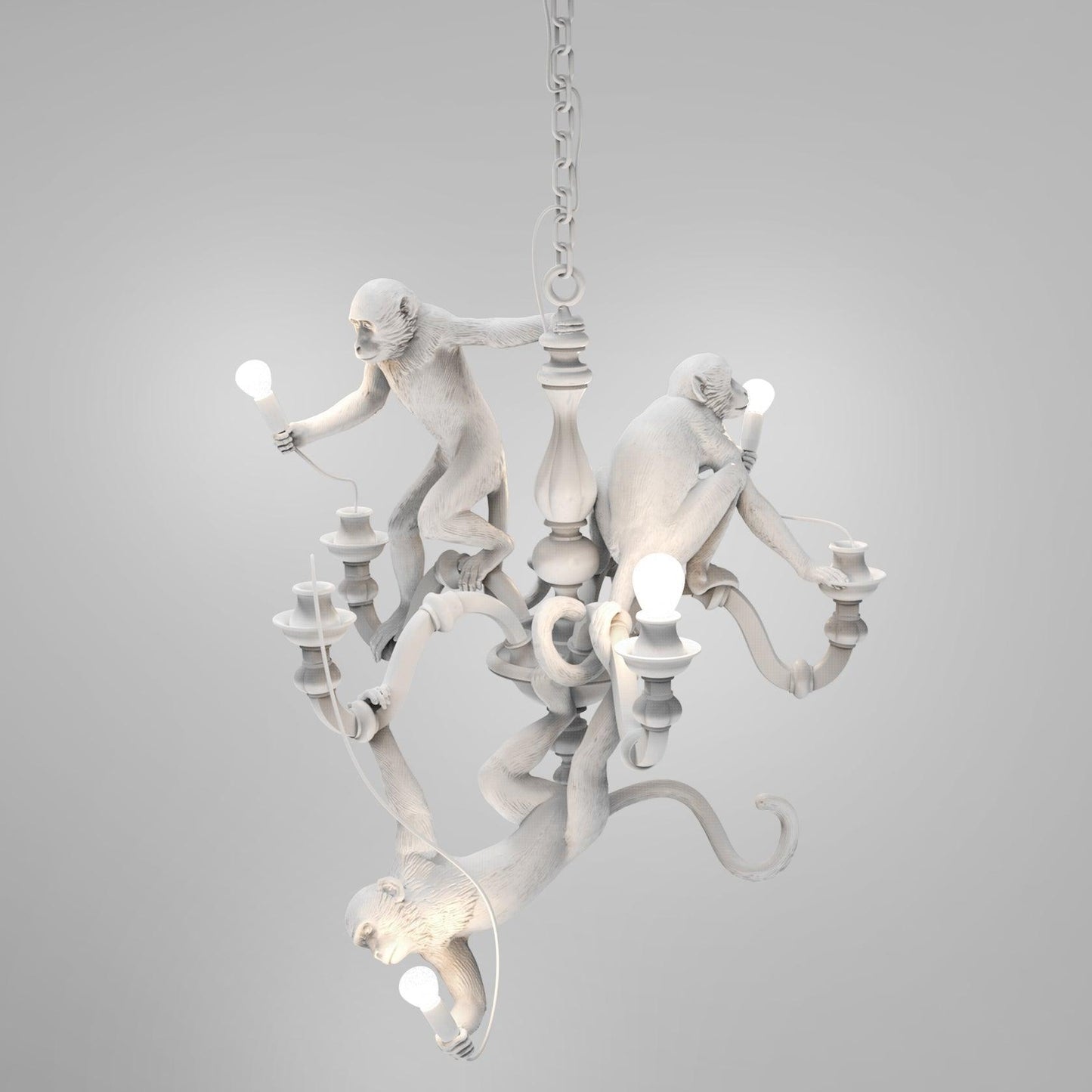 Elegant Monkey Chandelier - Adjustable Height, Energy-Efficient Lighti