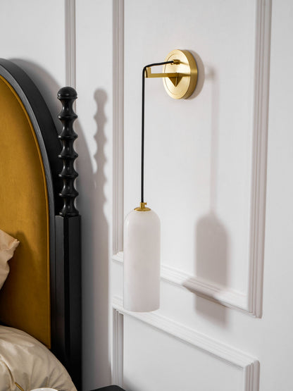 Monty Alabaster Wall Lamp - Adjustable Arm, Soft Warm Glow