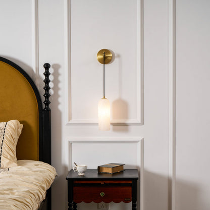 Monty Alabaster Wall Lamp - Adjustable Arm, Soft Warm Glow