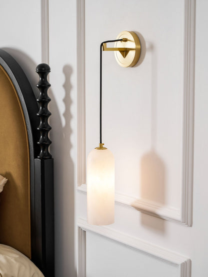 Monty Alabaster Wall Lamp - Adjustable Arm, Soft Warm Glow