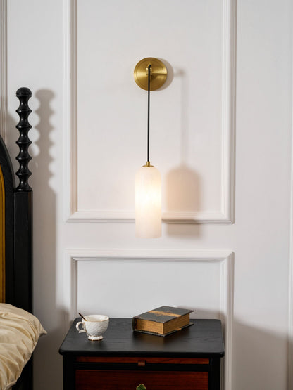 Monty Alabaster Wall Lamp - Adjustable Arm, Soft Warm Glow