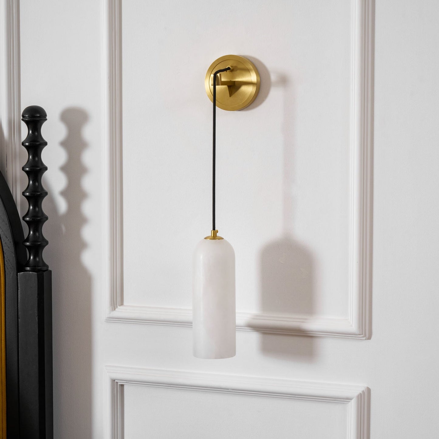Monty Alabaster Wall Lamp - Adjustable Arm, Soft Warm Glow