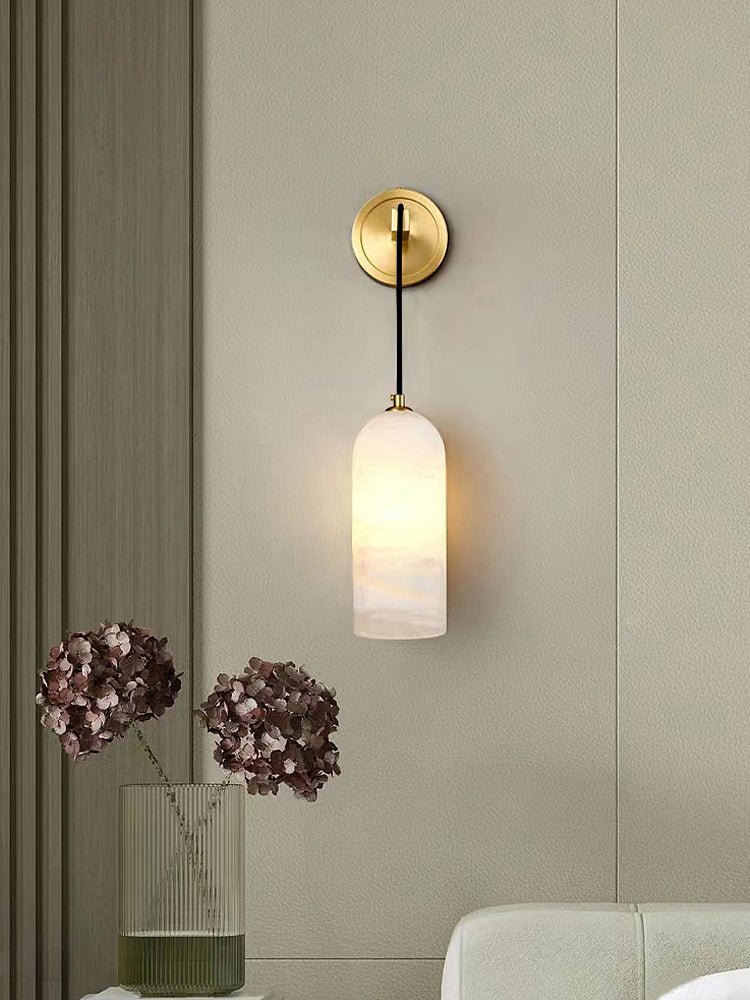 Monty Alabaster Wall Lamp - Adjustable Arm, Soft Warm Glow
