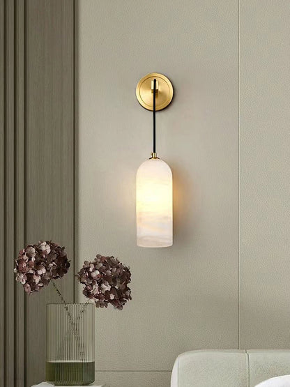 Monty Alabaster Wall Lamp - Adjustable Arm, Soft Warm Glow