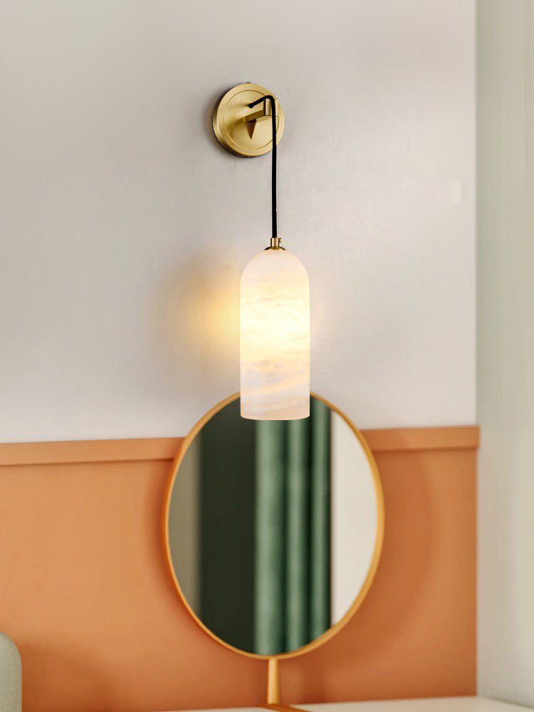 Monty Alabaster Wall Lamp - Adjustable Arm, Soft Warm Glow