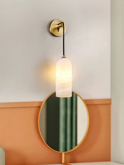 Monty Alabaster Wall Lamp - Adjustable Arm, Soft Warm Glow