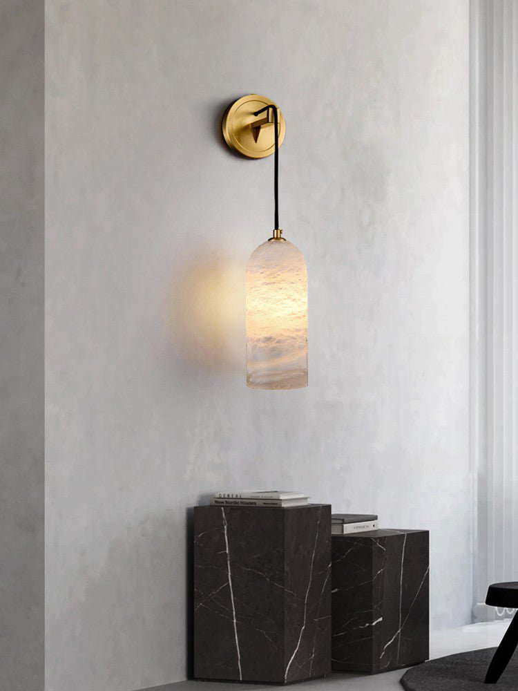 Monty Alabaster Wall Lamp - Adjustable Arm, Soft Warm Glow