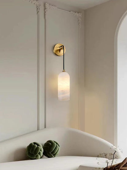 Monty Alabaster Wall Lamp - Adjustable Arm, Soft Warm Glow