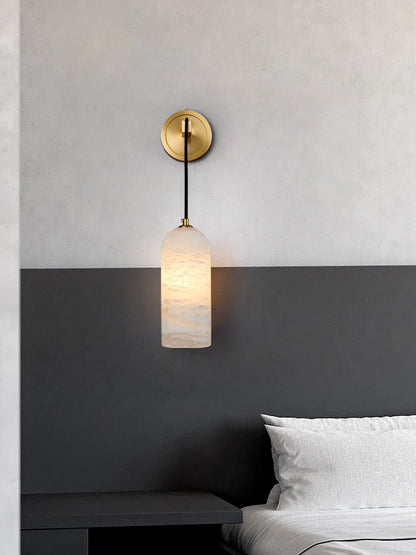 Monty Alabaster Wall Lamp - Adjustable Arm, Soft Warm Glow