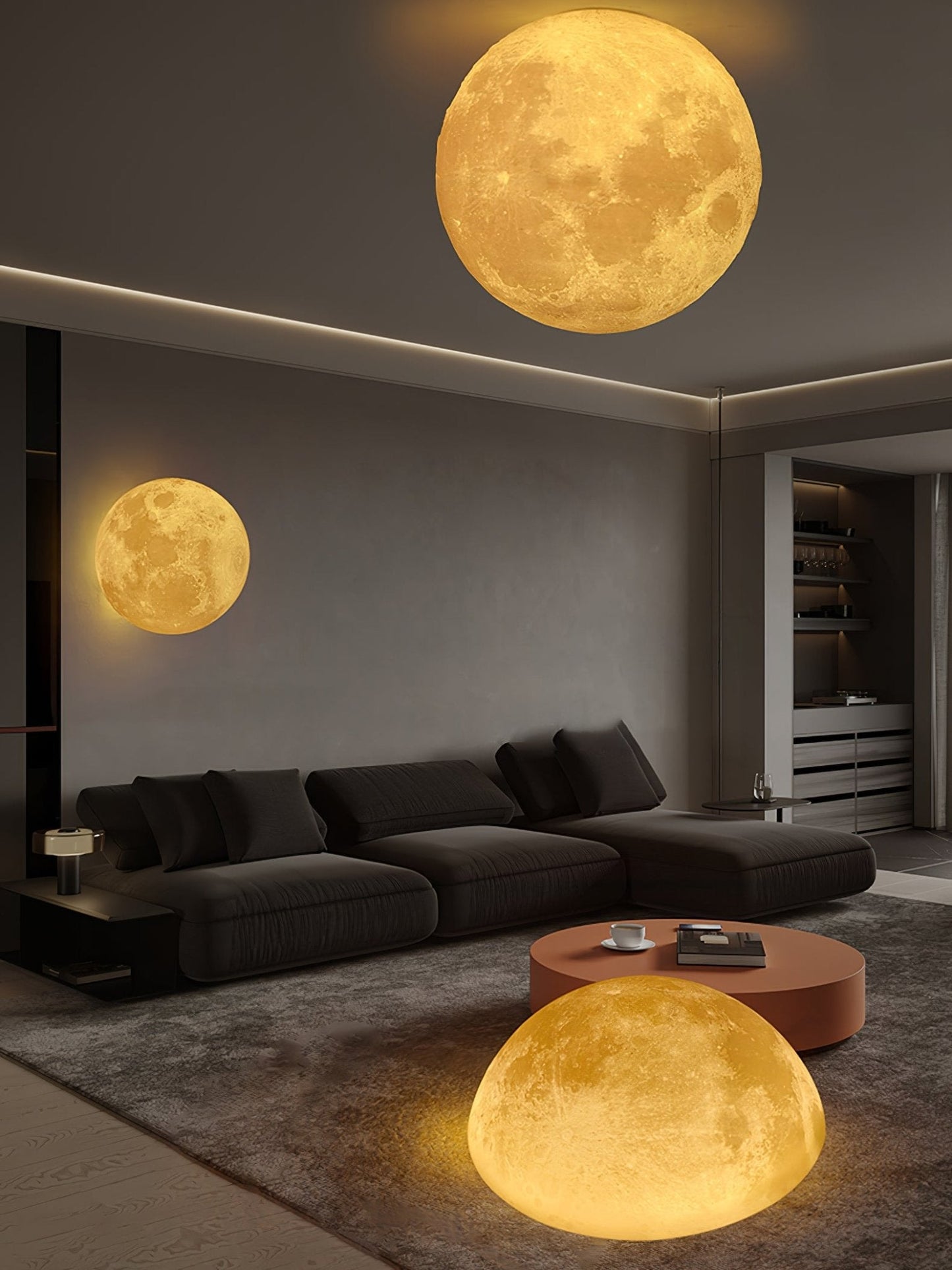 3D Moon Wall Lamp - Adjustable Brightness & Remote Control