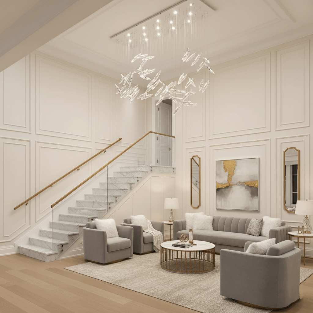 Elegant Moonlight Whispers Chandelier with Adjustable Brightness & Cry