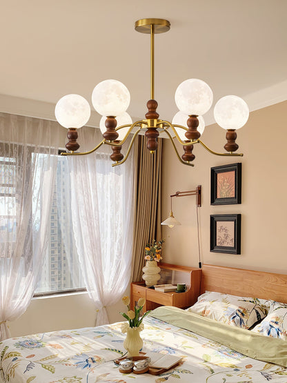 Moonlit Globe Chandelier - Elegant Lighting with Adjustable Brightness