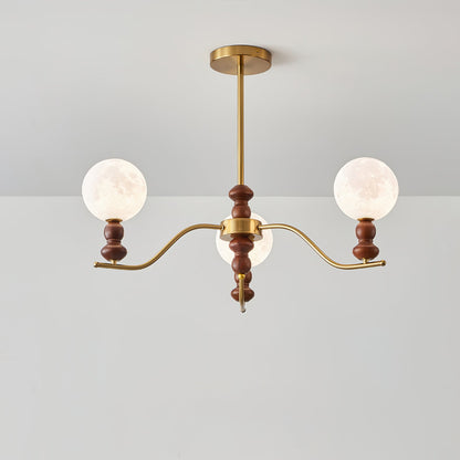 Moonlit Globe Chandelier - Elegant Lighting with Adjustable Brightness