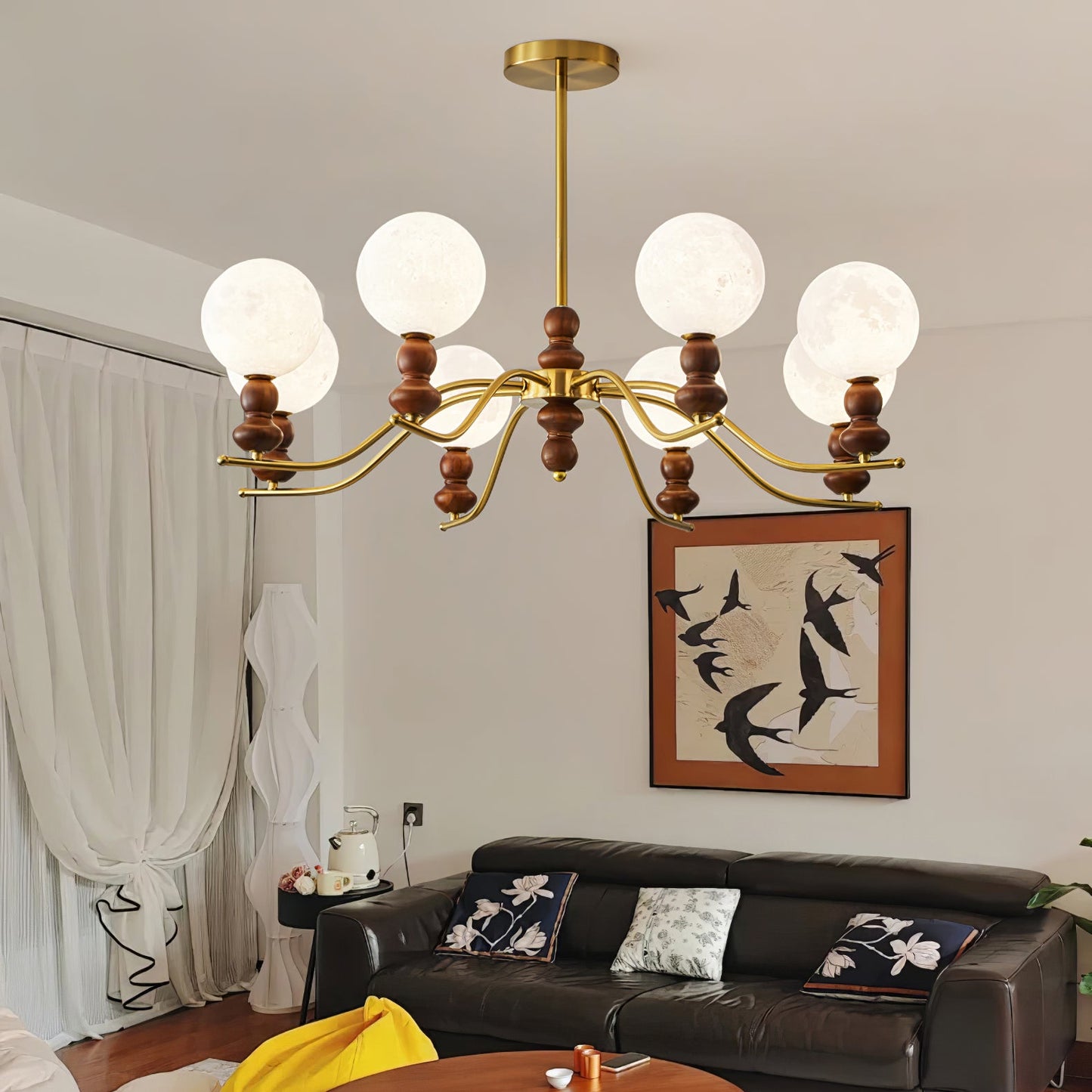 Moonlit Globe Chandelier - Elegant Lighting with Adjustable Brightness