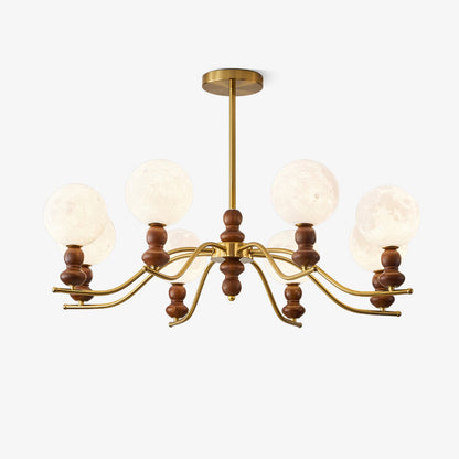 Moonlit Globe Chandelier - Elegant Lighting with Adjustable Brightness