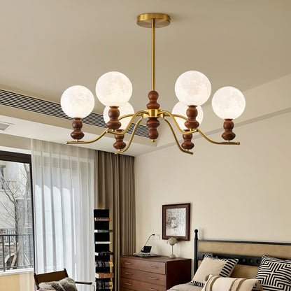Moonlit Globe Chandelier - Elegant Lighting with Adjustable Brightness
