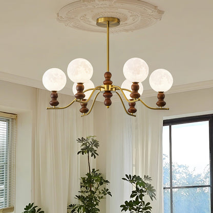 Moonlit Globe Chandelier - Elegant Lighting with Adjustable Brightness