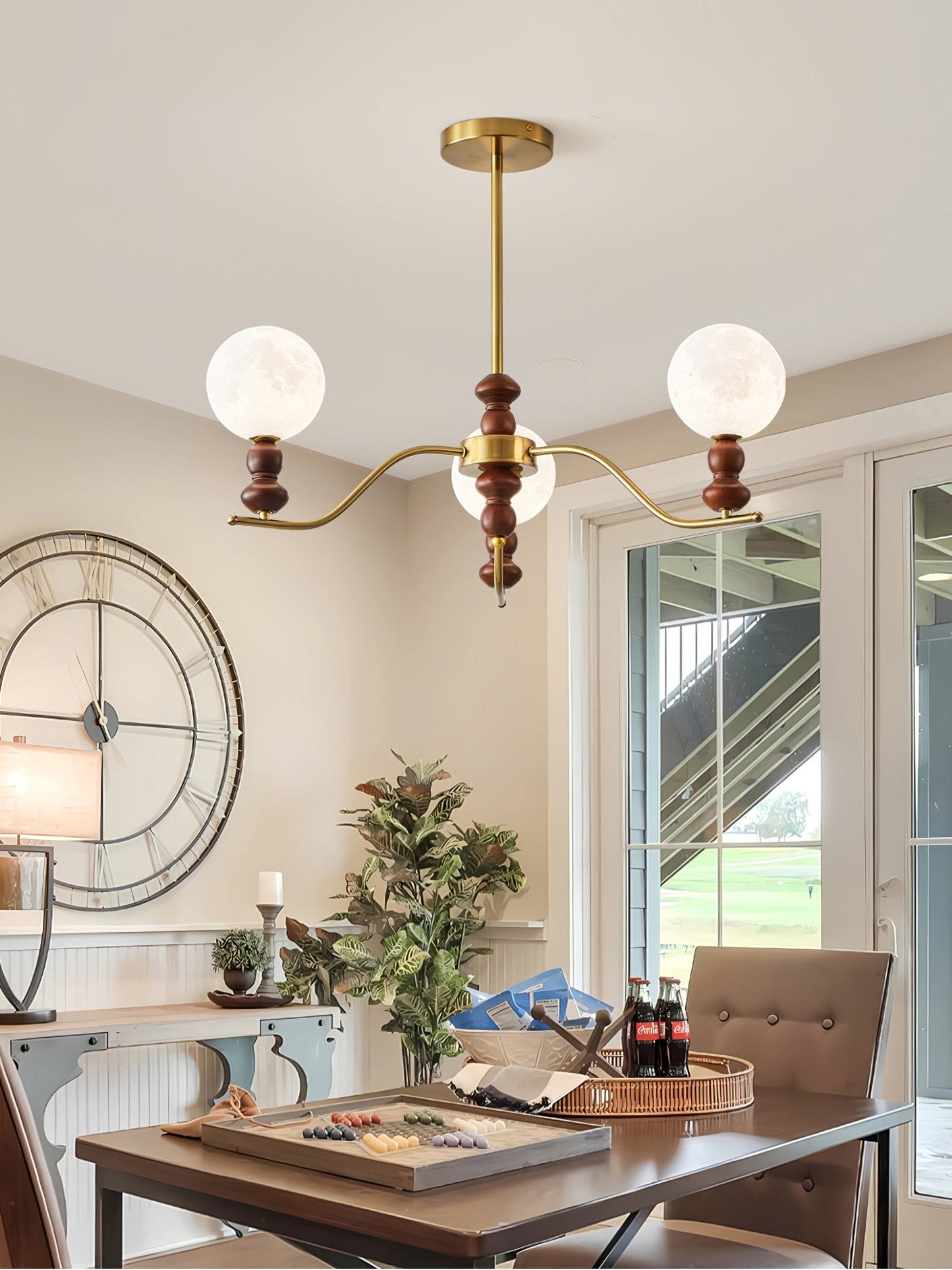Moonlit Globe Chandelier - Elegant Lighting with Adjustable Brightness