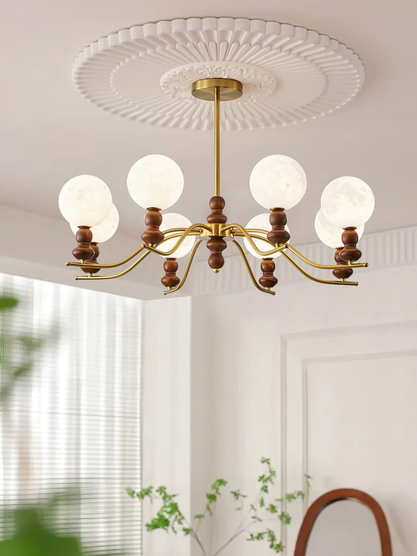 Moonlit Globe Chandelier - Elegant Lighting with Adjustable Brightness