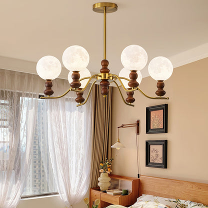 Moonlit Globe Chandelier - Elegant Lighting with Adjustable Brightness