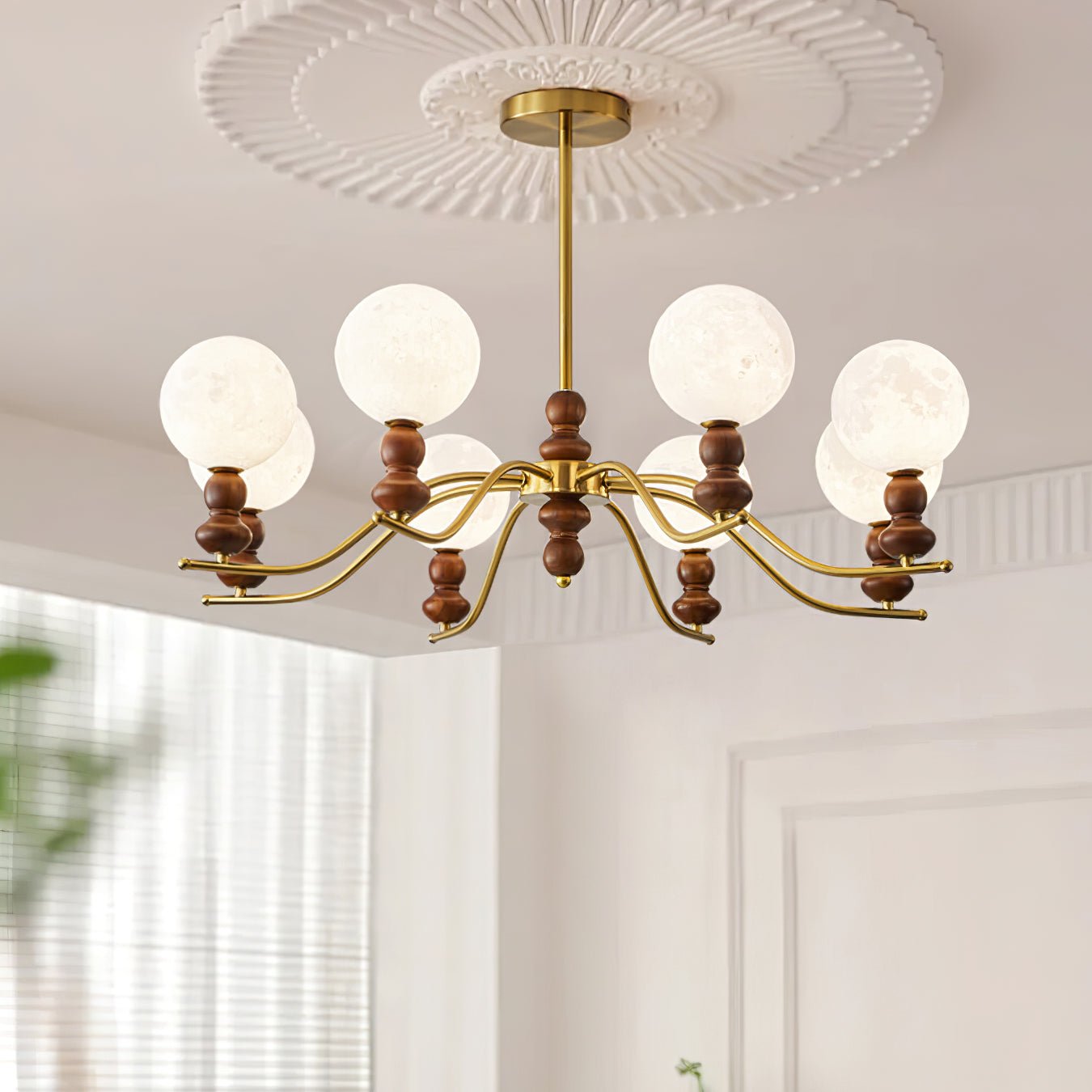 Moonlit Globe Chandelier - Elegant Lighting with Adjustable Brightness