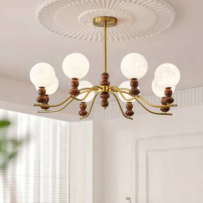 Moonlit Globe Chandelier - Elegant Lighting with Adjustable Brightness