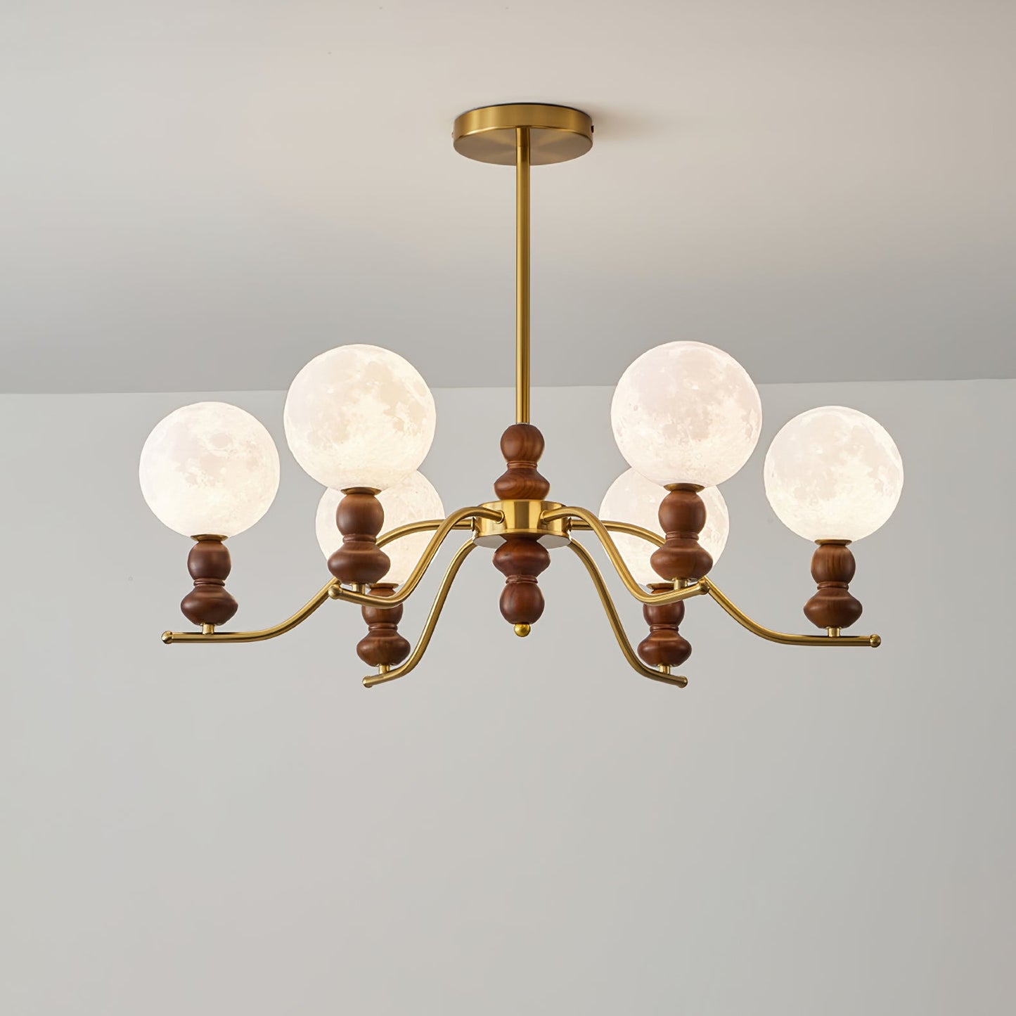 Moonlit Globe Chandelier - Elegant Lighting with Adjustable Brightness