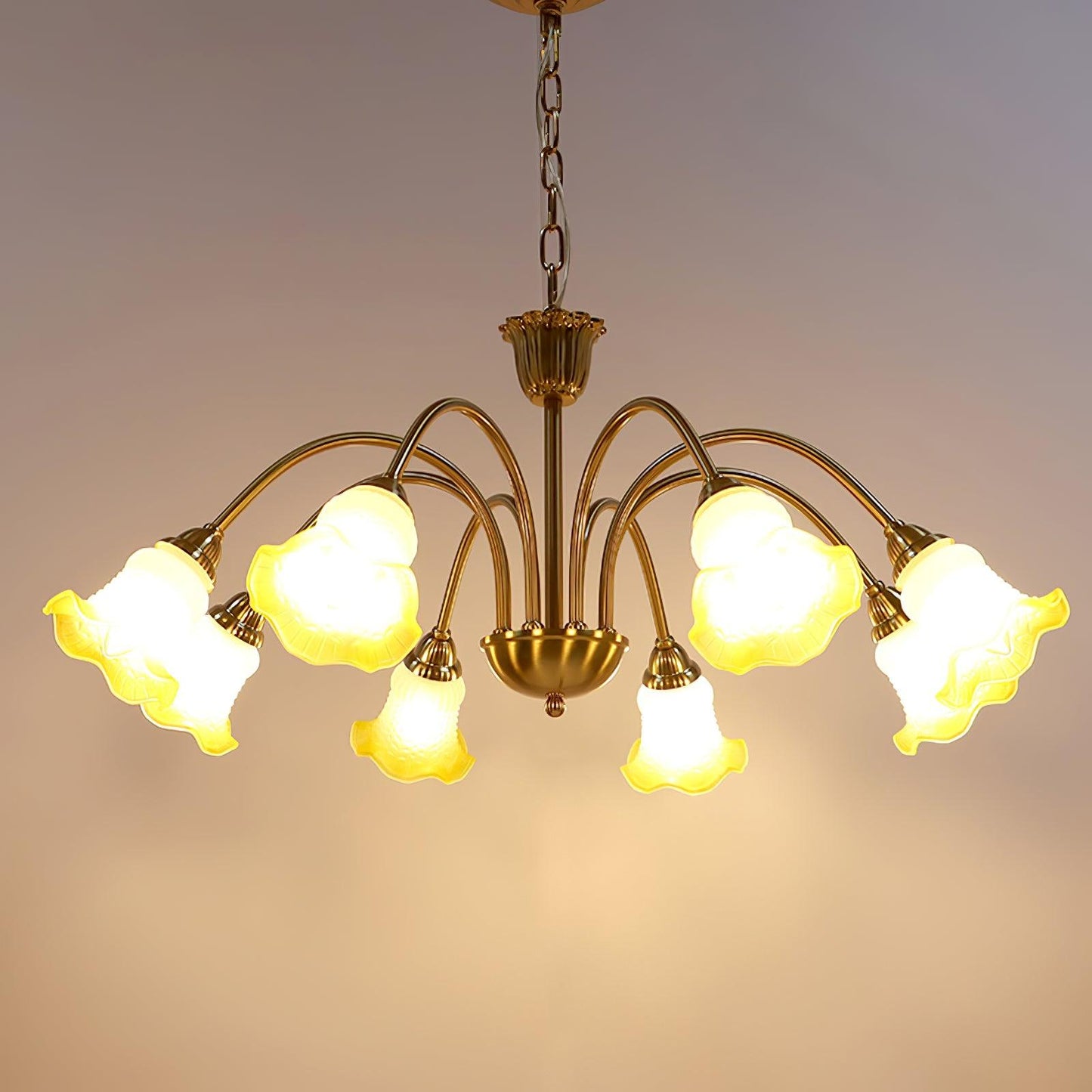 Elegant Morning Glory Chandelier - Adjustable Height, Crystal Accents