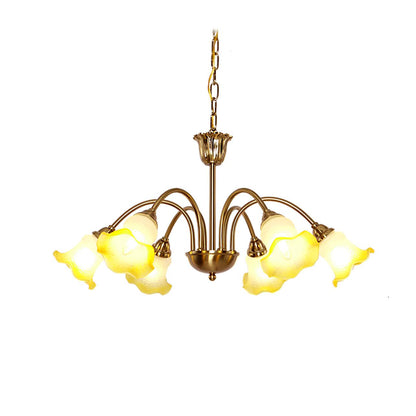 Elegant Morning Glory Chandelier - Adjustable Height, Crystal Accents