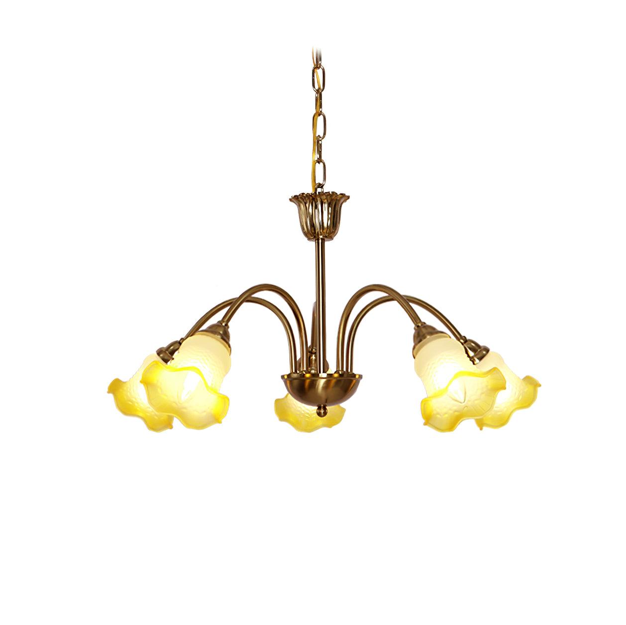Elegant Morning Glory Chandelier - Adjustable Height, Crystal Accents