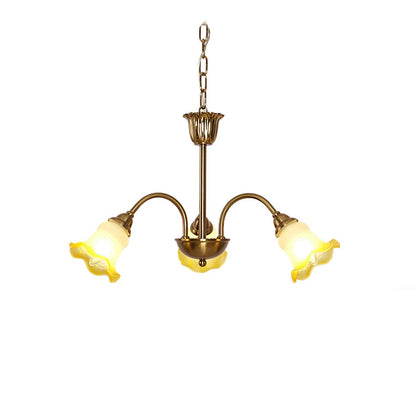 Elegant Morning Glory Chandelier - Adjustable Height, Crystal Accents