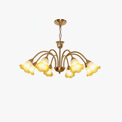Elegant Morning Glory Chandelier - Adjustable Height, Crystal Accents