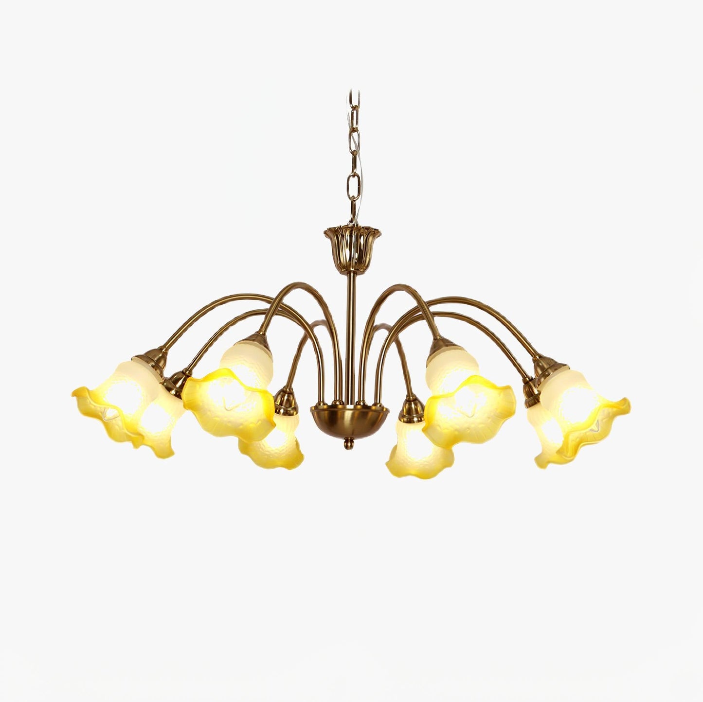 Elegant Morning Glory Chandelier - Adjustable Height, Crystal Accents