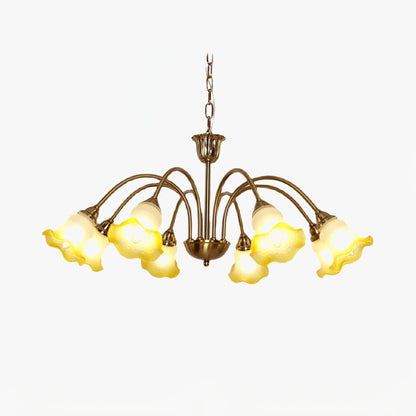 Elegant Morning Glory Chandelier - Adjustable Height, Crystal Accents
