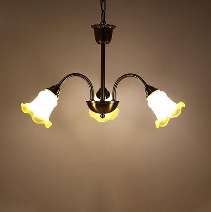 Elegant Morning Glory Chandelier - Adjustable Height, Crystal Accents