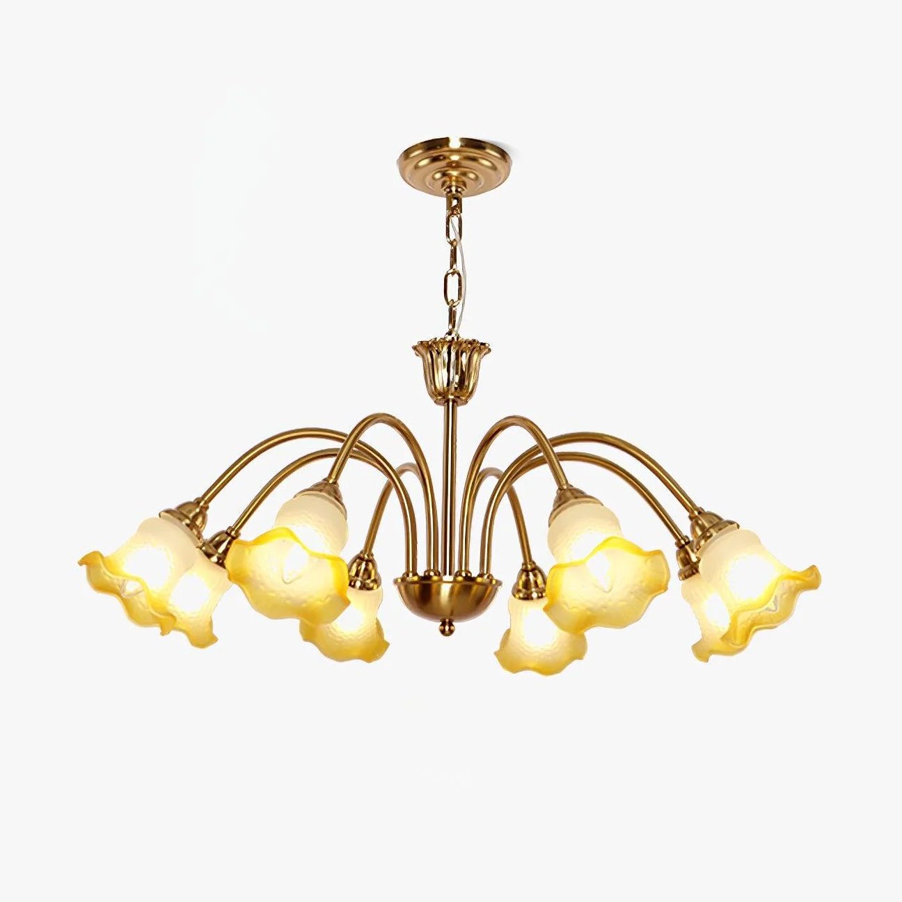 Elegant Morning Glory Chandelier - Adjustable Height, Crystal Accents