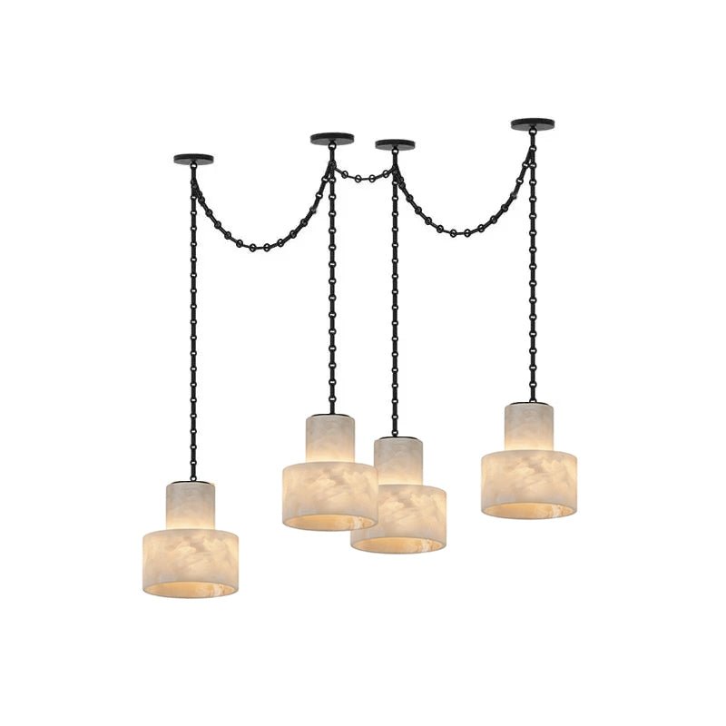 Multi-Tier Chain Drum Pendant Lamp - Adjustable Height, Modern Design