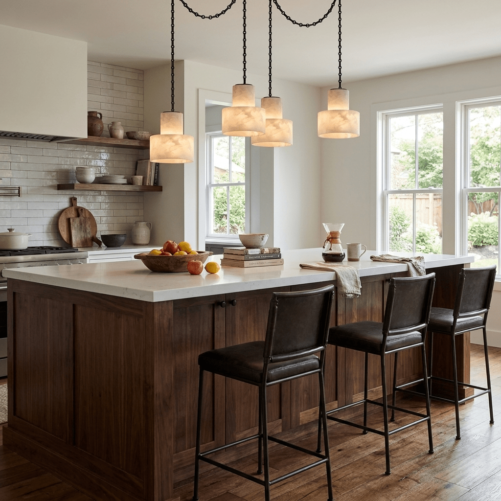 Multi-Tier Chain Drum Pendant Lamp - Adjustable Height, Modern Design