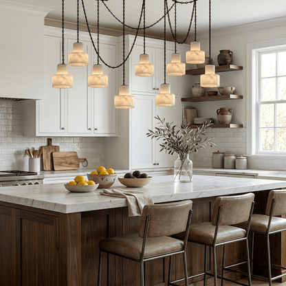 Multi-Tier Chain Drum Pendant Lamp - Adjustable Height, Modern Design