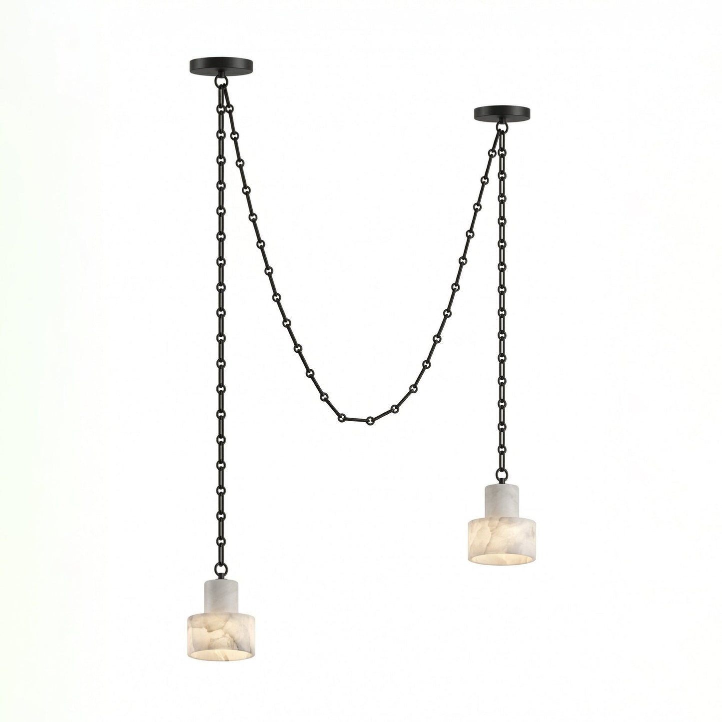 Multi-Tier Chain Drum Pendant Lamp - Adjustable Height, Modern Design